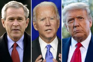 US Presidents George Bush, Donald Trump, Joe Biden
