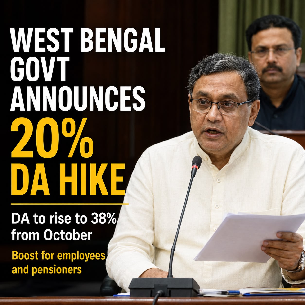 West Bengal Govt Announces 20% DA Hike