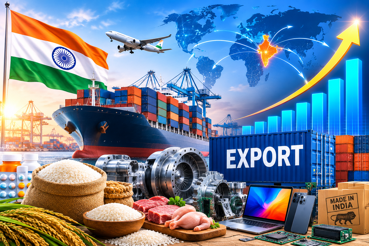 India’s Exports Jump 15.54%