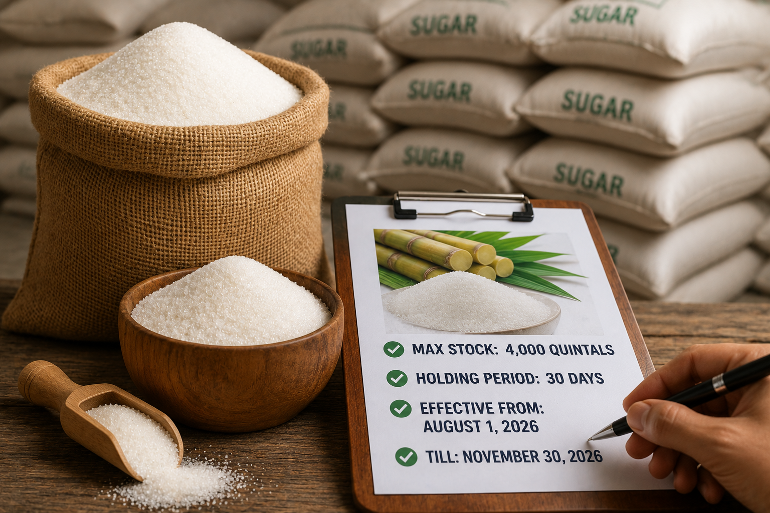 Sugar Stock Limits Imposed