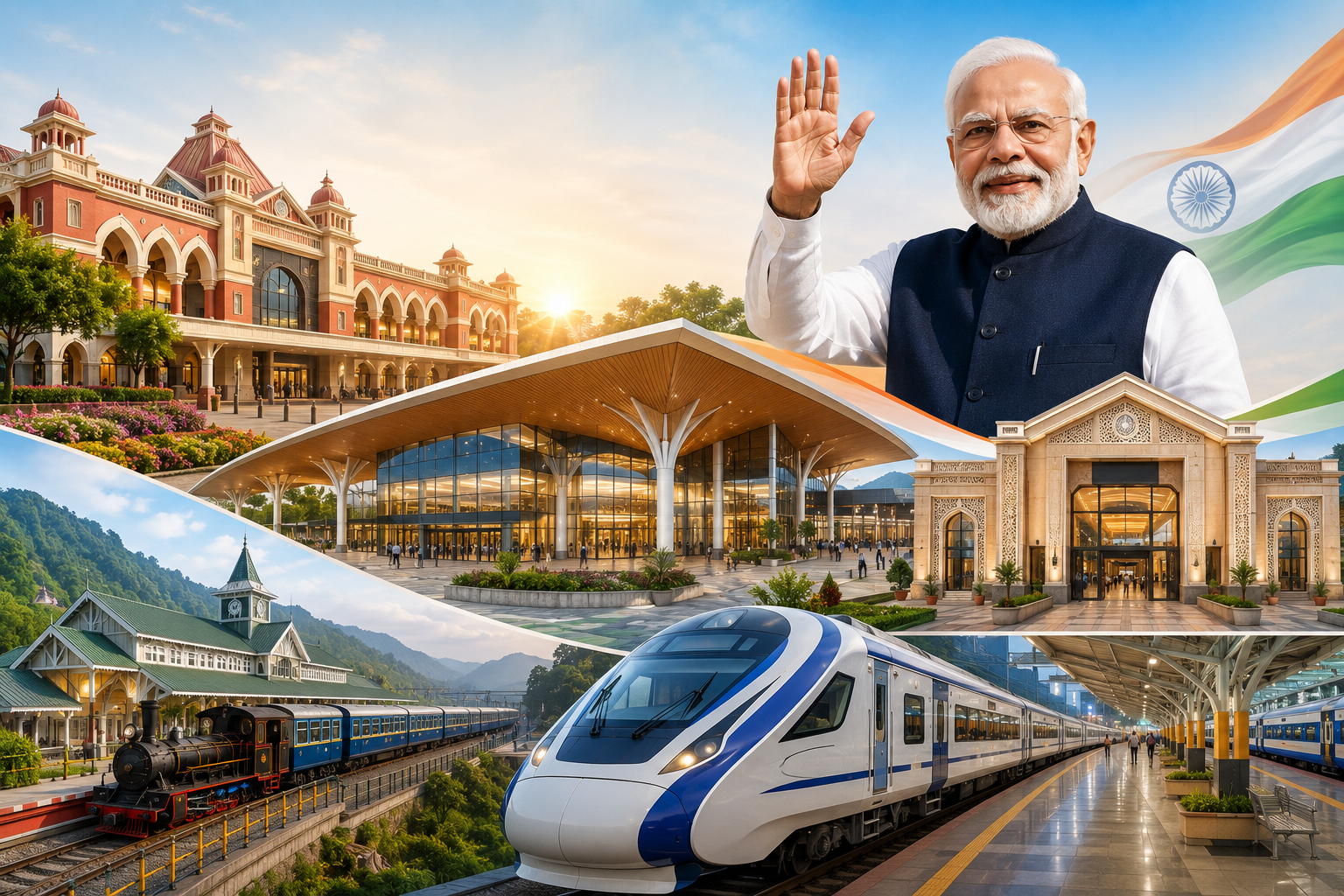 PM Modi Opens 75 Amrit Stations