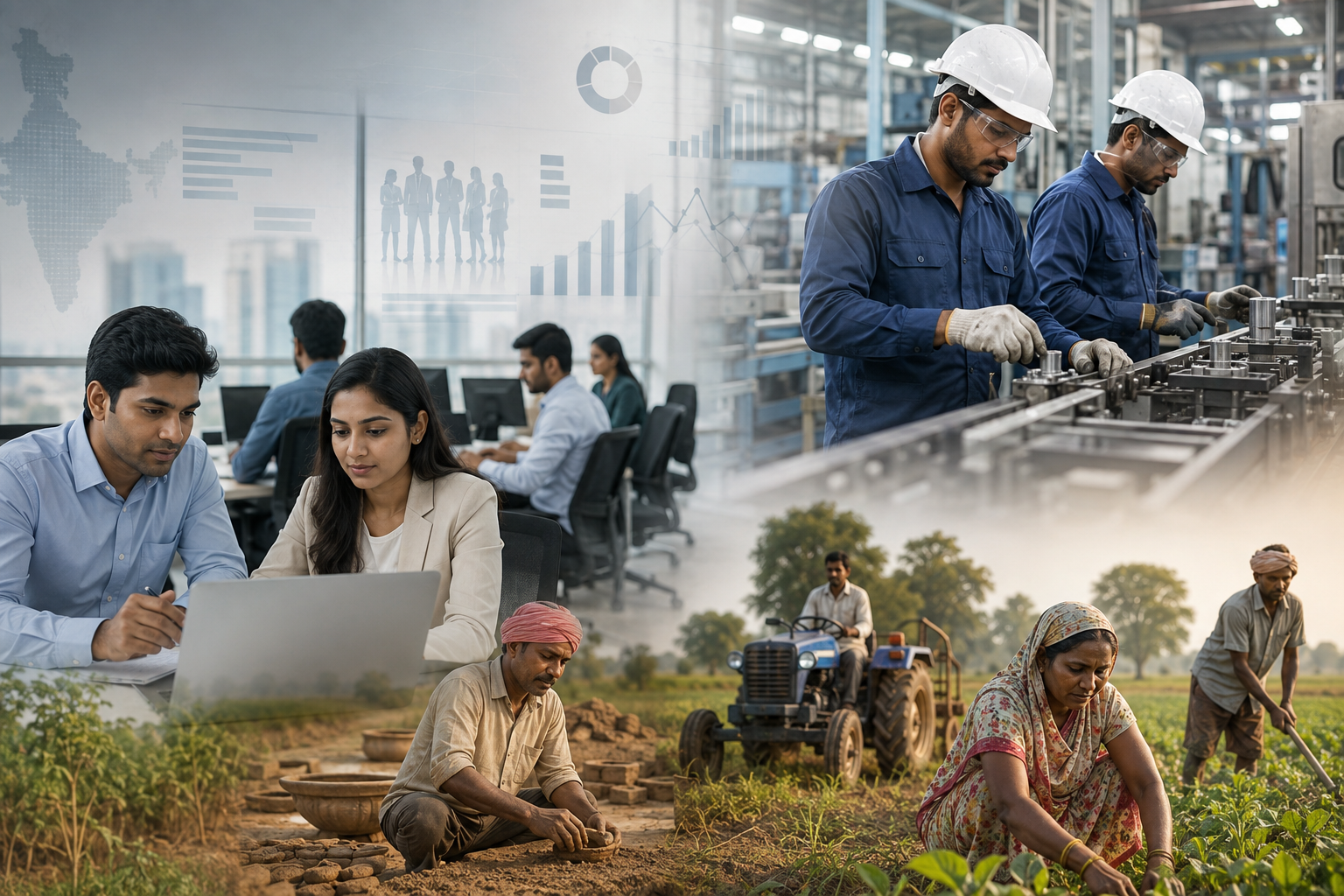 India’s unemployment rate stays flat