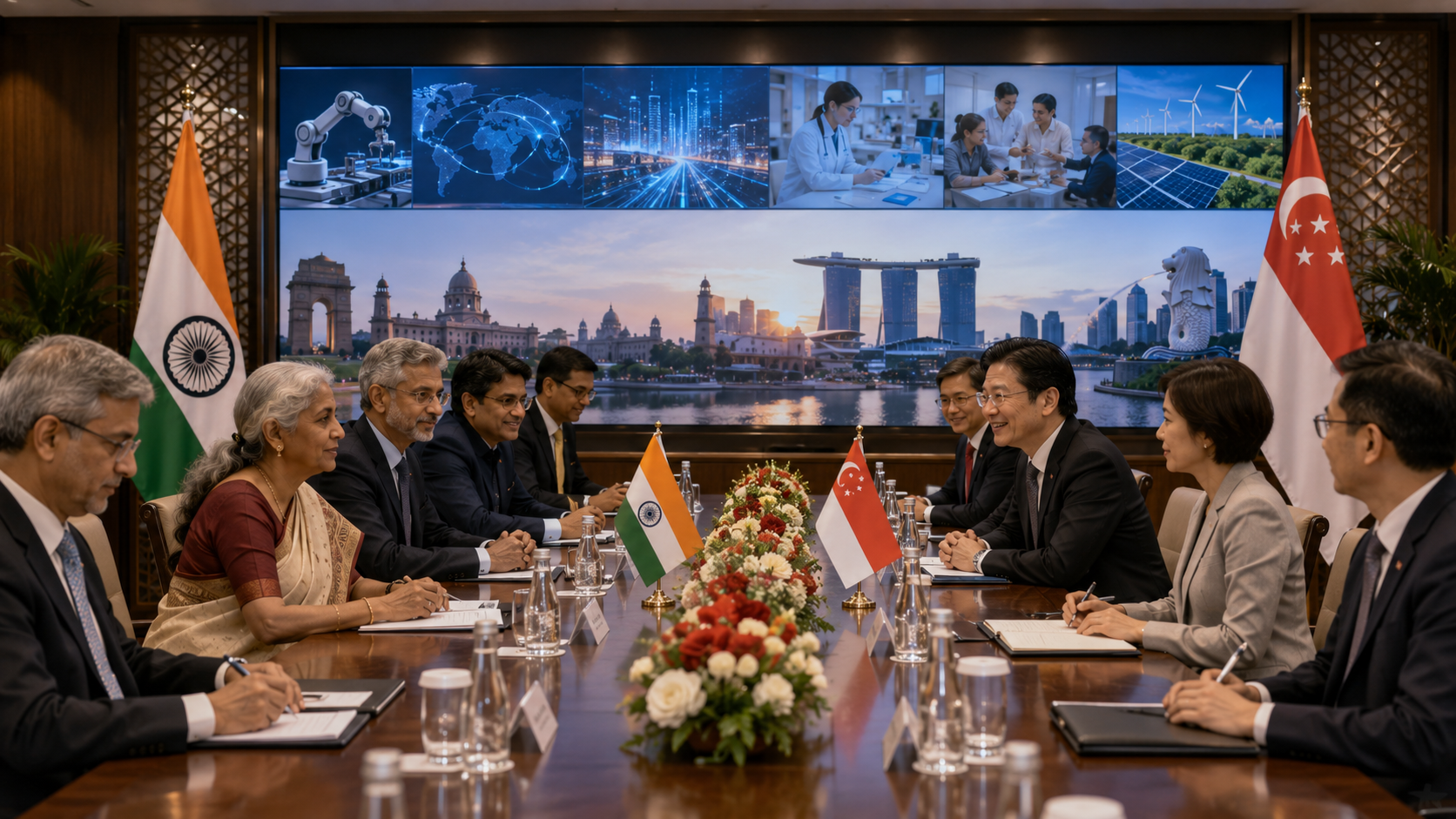Indian Ministers Meet Singapore PM