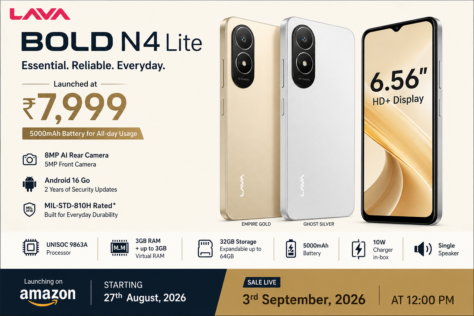 Lava Bold N4 Lite Launched